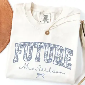 Comfort Colors Custom Future Mrs Shirt, Bridal Party Shirt, Personalized Fiance Tshirt, Bride to Be Shirt, Engagement Gift, Bride Blue Toile, Coquette Tee Mother's Day Gift