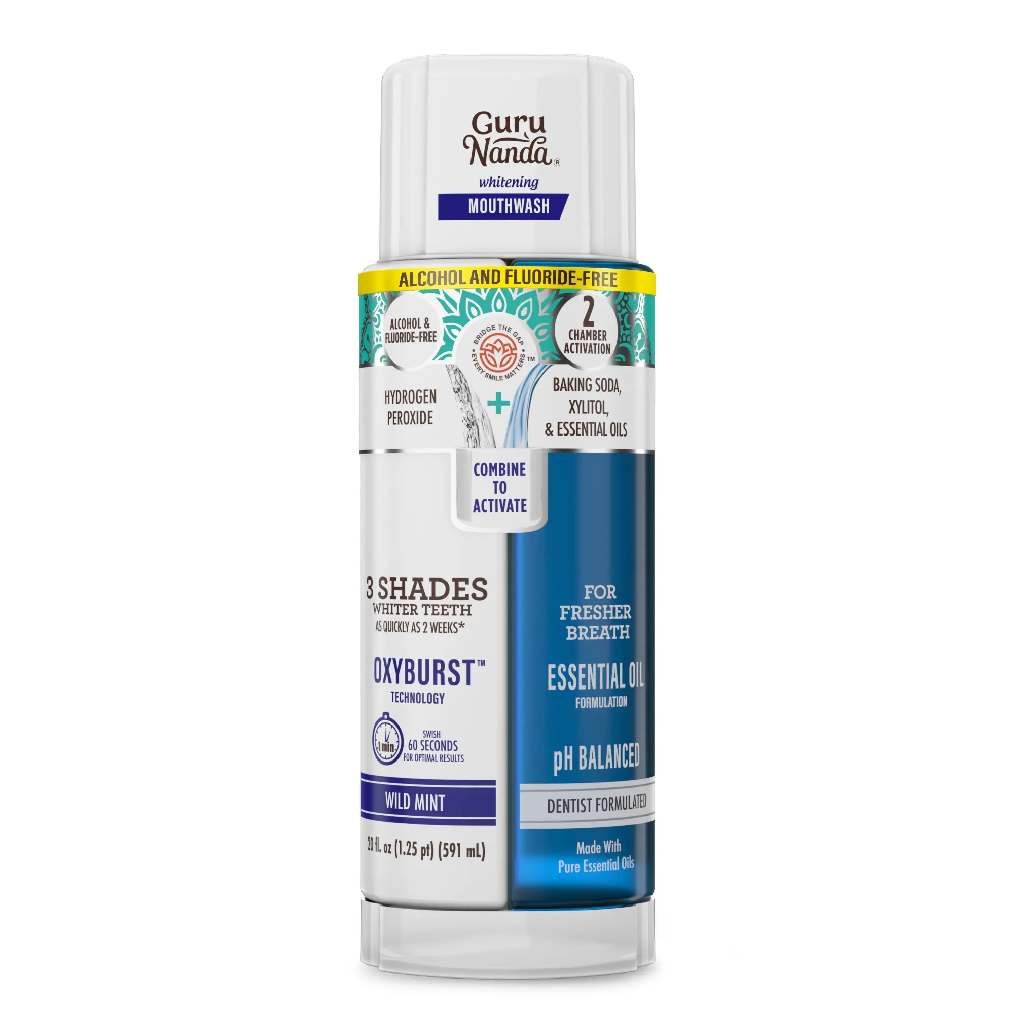 GuruNanda Whitening Dual Barrel Oxyburst Mouthwash (20 oz) GuruNanda Whitening Dual Barrel Oxyburst Mouthwash (20 oz)