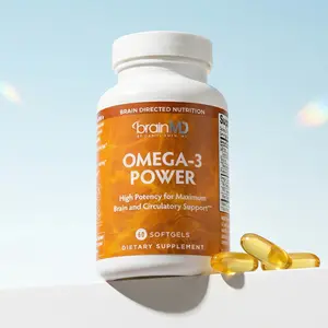 BrainMD - Omega-3 Power | High Potency for Maximum Brain and Circulatory Support - 60pcs Softgels