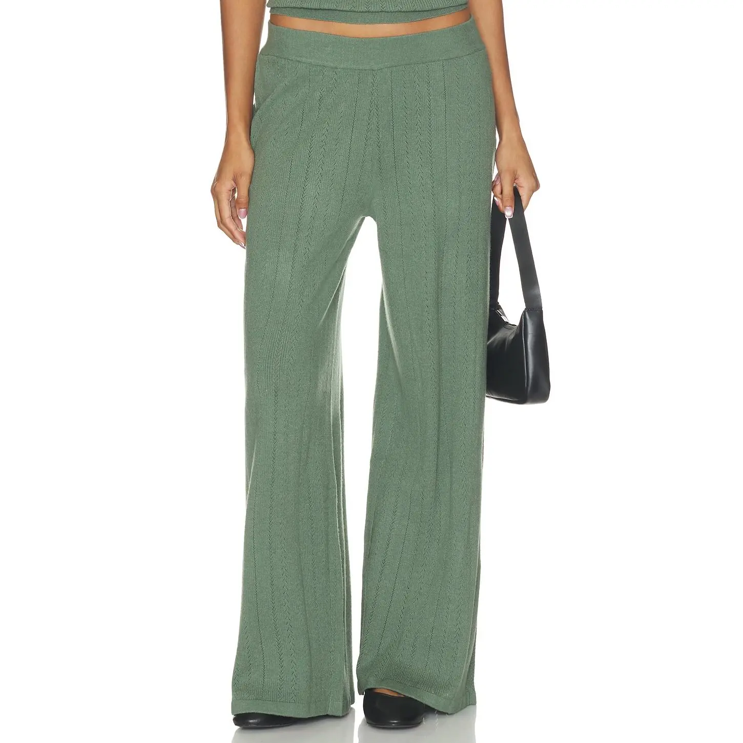 eberjey Pointelle Straight Leg Pant in Desert Sage