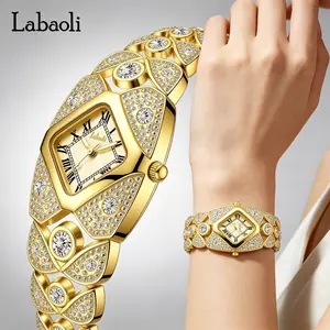 Full Diamond Bangle Style Watch, Women's Wristwatch, 30M Waterproof, Elegant & Versatile, Exquisite Gift for Wife, Bling Diamond Jewelry women Casual Open Dial