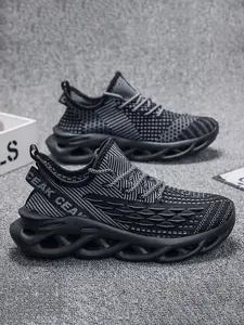 Men's Casual Sport Shoes Sports Running Shoes Lightweight Breathable Athletic Running Shoes Outdoor Running Shoes Sporty Running Shoes Running Sports Footwear Running Trainers Fashion Big Size Men's Sneakers, Striped Textile Eva Sole