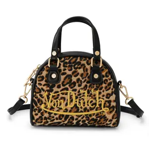 Von Dutch Leopard Vegan Pony Hair Cheetah Bowling Bag