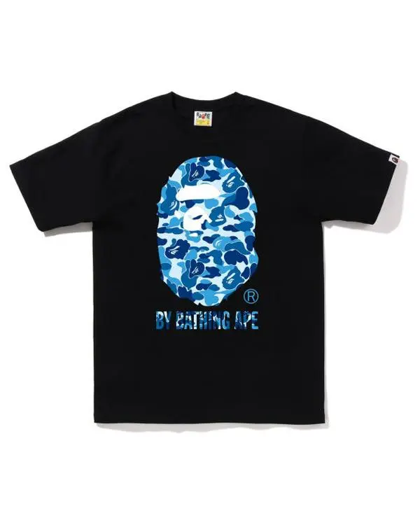 A BATHING APE Blue Camo Ape Head Graphic Short-Sleeve T-Shirt
