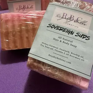 Royalty Bells Cosmetics "Sovereign Suds" Hair and Body Soap Bar - All Natural Ingredients for Comfort and Skin Repair
