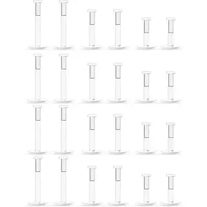 22G 20G 18G 16G Clear Plastic Nose Rings Studs for Surgery Work Sport Hypoallergenic Straight Nose Stud Bone Pin Retainer Jewelry Piercing Top Flat 2mm 40PCS