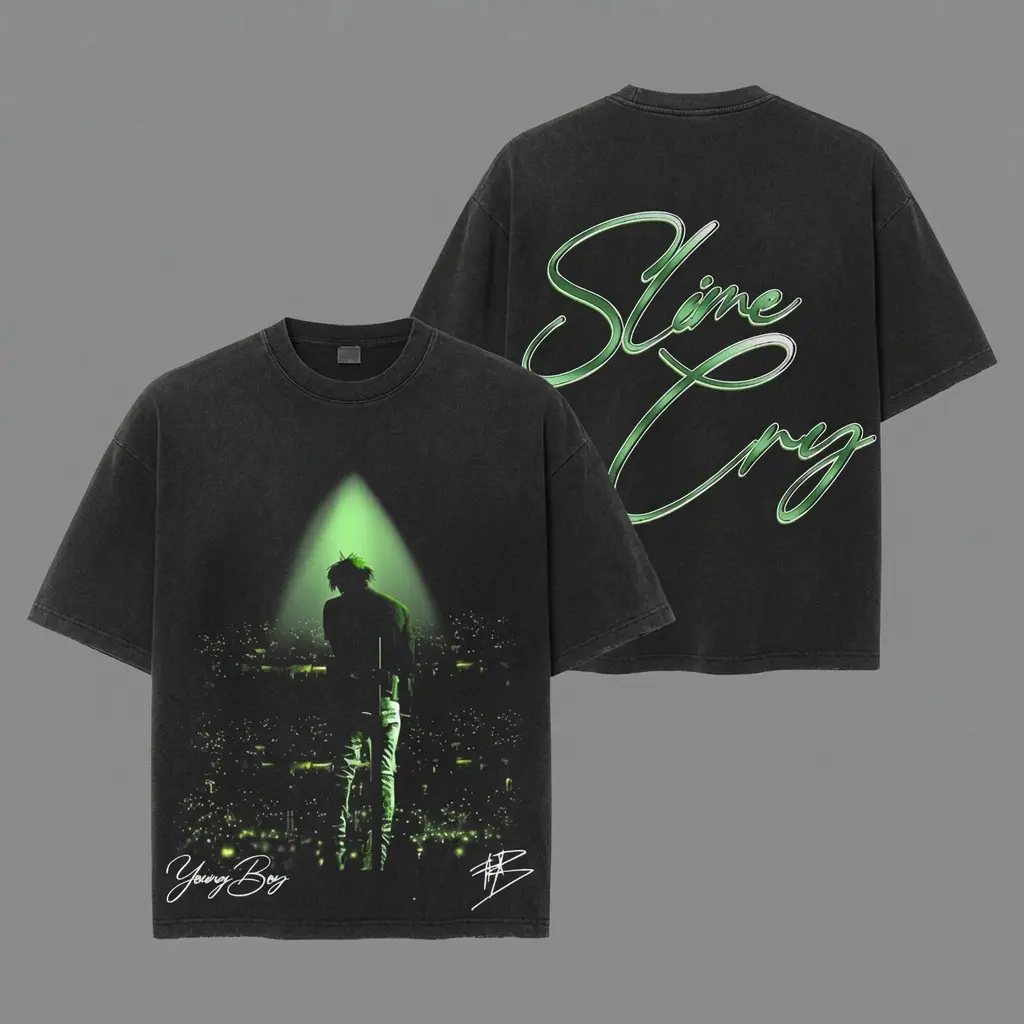 Young Boy Never Broke Again Slime Cry Album 2026 Unisex Oversized Premium Washed T-Shirt, The 4KT Hoodie Sweater T-Shirt , Vintage Music Merch Washed Hoodie T-Shirt, Music Rap Style, New Album Gift For Fans
