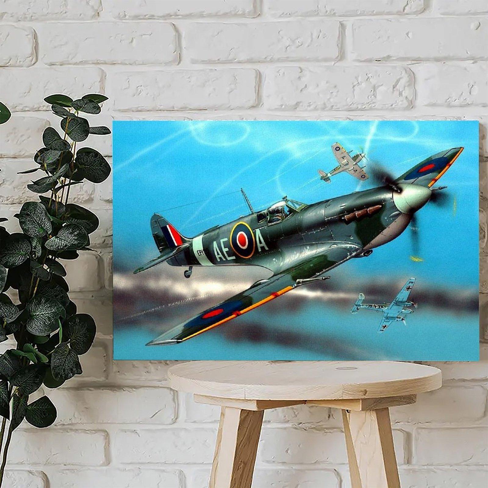 Military Fighter Poster Supermarine Spitfire Poster Decorative Painting Canvas Wall Art Picture Print Modern Family Bedroom Decor