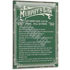Murphy's Law Vintage Posters Humorous Wall Art (3) Canvas for Bedroom Living Room Decor 08x12inch(20x30cm) Frame-style