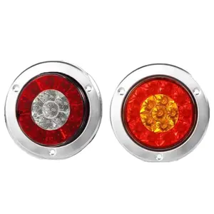 Trailer tail lights, turn signals, brake lights, cargo vehicle 4-inch CIMC single-lamp dual-color tail lights, rubber lights