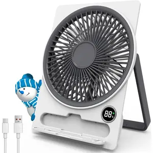 Portable Desk Fan,  Wind Ultra Quiet Small Personal Fan with 180? Tilt Folding and 6 Speeds Adjustable, Travel Fan for Bedroom, Office, Cruise, Library, Outdoor (White)