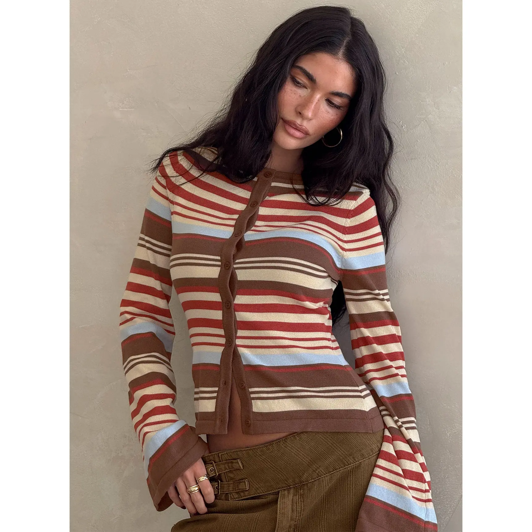 Milda Knit Cardigan Multi Stripe