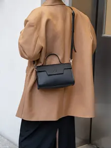 Women's Genuine Leather Shell Bag, Large Cowhide Handbag with Detachable Strap, Shoulder Crossbody Bag, Versatile Commuter Fashion Purse, Daily Commuter Purse