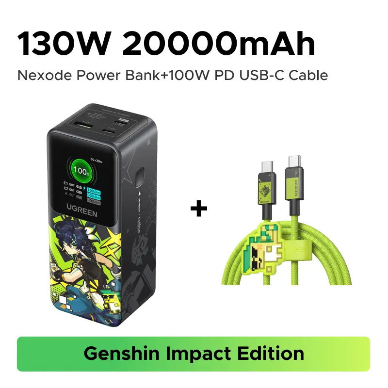 20000mAh Powerbank+100w Type C Cable