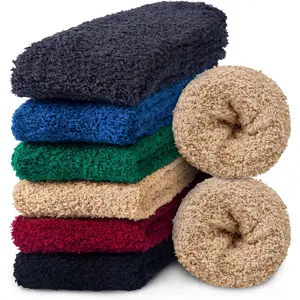6 Pairs Men’s Fuzzy Socks Warm Winter Fluffy Cozy Slipper Fleece Socks