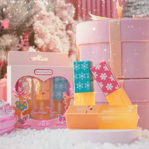 It's The Most Rein-deerful Time Lip Oil Set - Magical, Joyful, Falala - Makeup, Peach