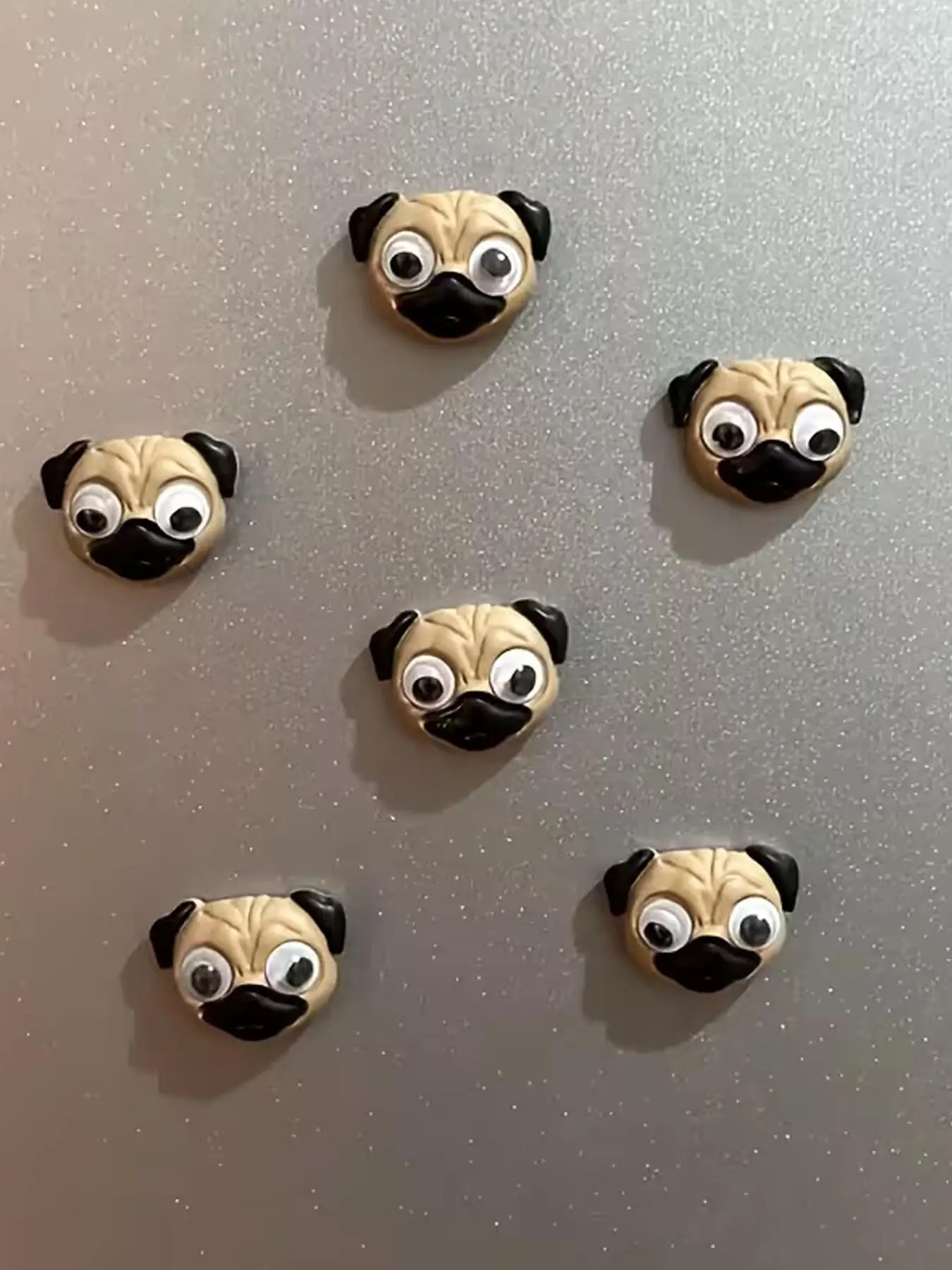 5pcs Cute Pug Dog Refrigerator Magnets, Refrigerator Magnets Set - Cute Magnets for Fridge - Mini Decorative Kitchen and Office Whiteboard Magnets for Home Decor - Perfect Mother's Day Gift