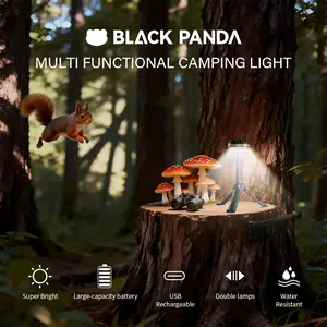 Black Panda-UFO Camping Light-Black-Magnetic Work Light for Car Repair and Night Tasks_