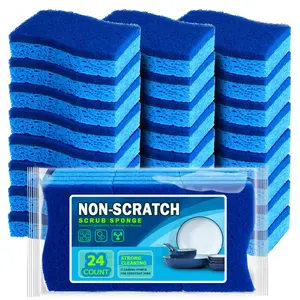 Non-Scratch Scrub Sponge-24Count, Sponges for Dishes, Cleaning Sponge, Cleans Fast Without Scratching, Stands Up to Stuck-on Grime, Cleaning Power for Everyday Jobs