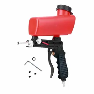 Red Sandblasting Gun Handheld Mini Air-Powered Sandblaster Portable Air-Powered Sandblaster Air Tool Accessories spray mode