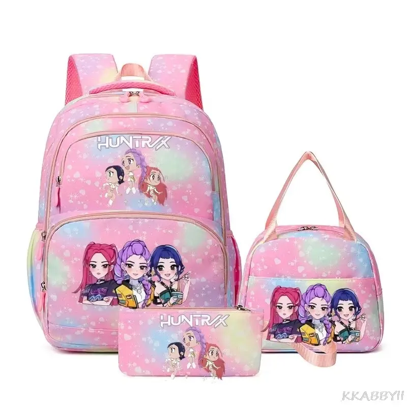 K-Pop Print 3-Piece School Backpack Set: A colorful and functional backpack combo for teenage students.
