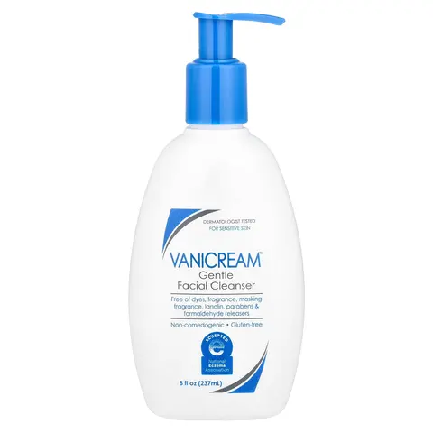 Vanicream Gentle Facial Cleanser, For Sensitive Skin, Fragrance Free, 8 fl oz (237 ml)