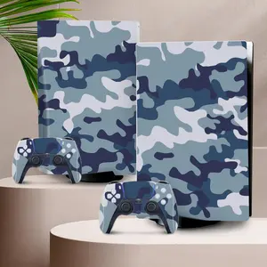 Camouflage Pattern Game Console Skin Sticker, Self-adhesive No-cut Scratch Protective Console Skin Sticker, Console Accessories for PS5, High Adhesive Stickers