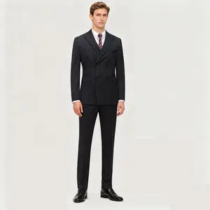 Men's Double-Breasted Slim Fit Suit Charcoal with Burgundy Pinstripes Premium Formal Wear for Wedding Prom Business 2025 Trendy Elegant Men's Outfit bedazzled  suit business jacket luxury  suits Plaid Prom Suit Set men 2 piece sets slim
