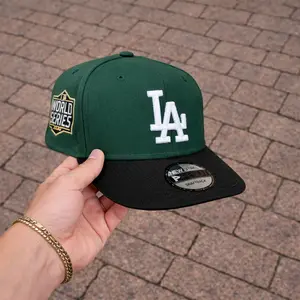 GREEN Baseball Caps Unisex - Stylish LA & NY Full ML-B Color-Blocked Headwear with European Charm, 100% Cotton, Lightweight & Durable