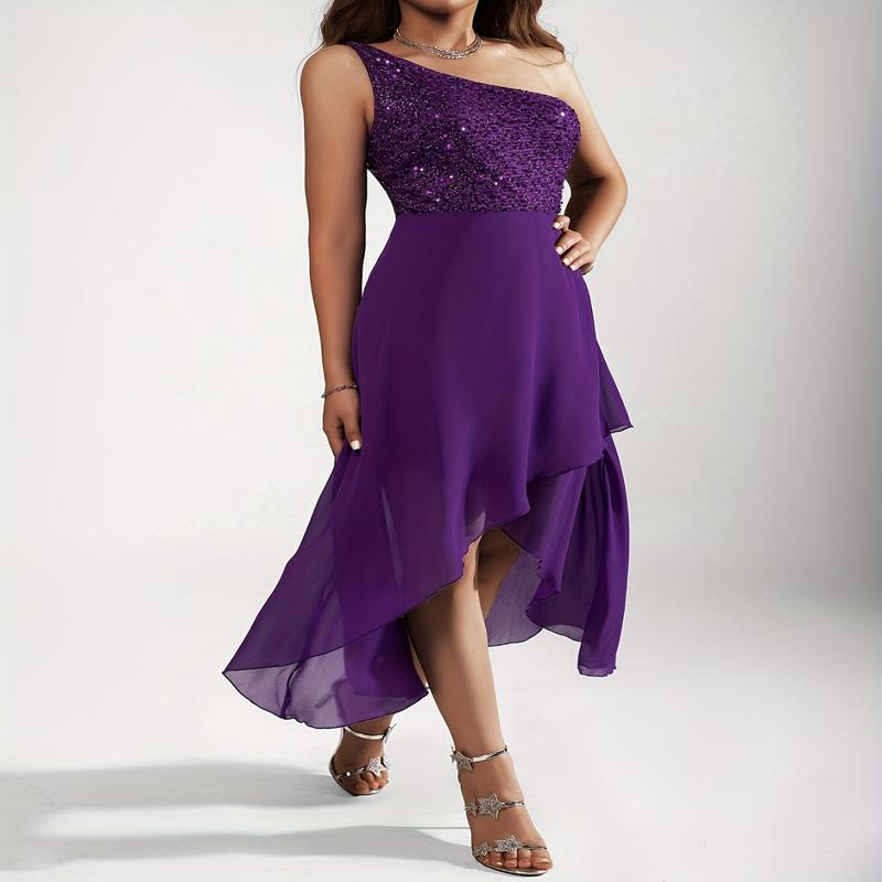 Emerald Green Sequin One-Shoulder Tulip Dress - Elegant Sleeveless Fitted Top & Flowy Skirt Mid-Length Formal Party for Women, Hand Washable All-Season Evening Gown, Seasonal Fashion, Fabric Polyester Womenswear Chic Emerald Green Sequin One-Shoulder Tulip Dress - Elegant Sleeveless Fitted Top & Flowy Skirt Mid-Length Formal Party for Women, Hand Washable All-Season Evening Gown, Seasonal Fashion, Fabric Polyester Womenswear Chic