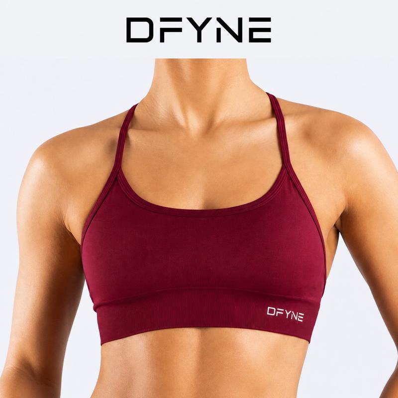 DFYNE Women's Sports Bra Seamless Padded Supportive for Yoga Running Gym Fitness, Workout Crop Top, Everyday Activewear