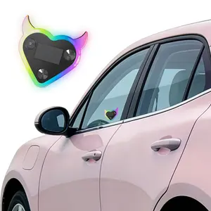 RGB Car LED Ambient Light Car Lighting Accessories - Solar-Powered Heart-Shaped LED Neon Light for Night Driving, Romantic Gift for Christmas, Valentine's Day, Anniversary, Date Night