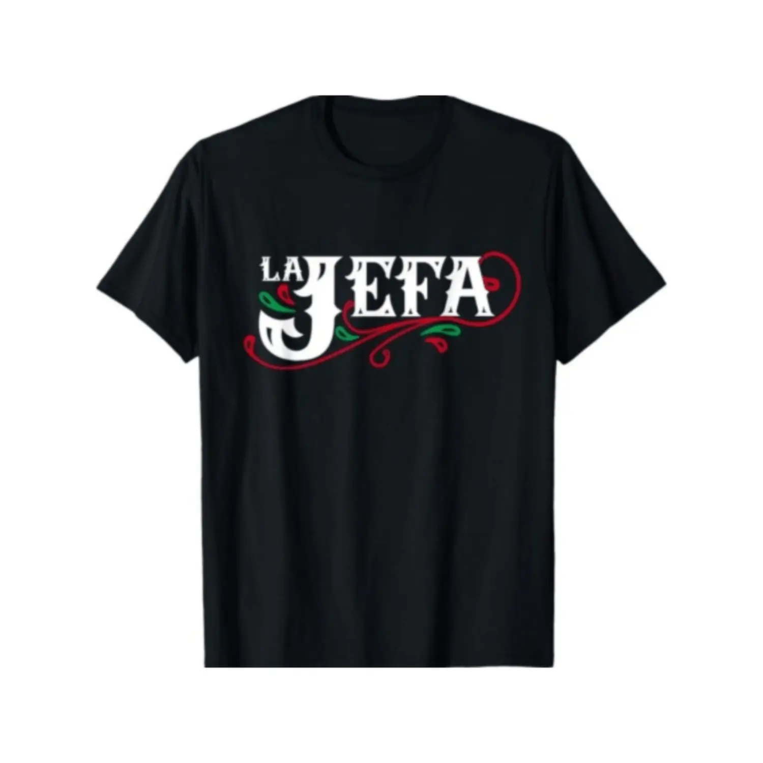 Men's Plus Size (XL) Cotton T-Shirt - Round Neck, Shortsleeve, Soft Loose Relaxed Comfy Top, Breathable Fabric, Casual Summer Menswear, La Jefa Boss Spanish Funny Mexican Quote, Black with Red & Green Graphics, Machine Washable #TikTokShopRestock, Boss Qu