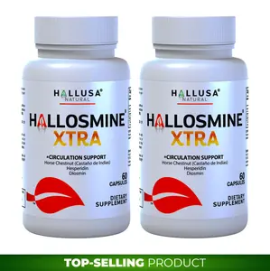 HALLOSMINE XTRA x 120 Capsules  – Vein & Circulation Support – Diosmin, Horse Chestnut, Hesperidin – Dietary Supplement – Hallusa Natural Fitness Healthcare Vitamin Essential Aminos