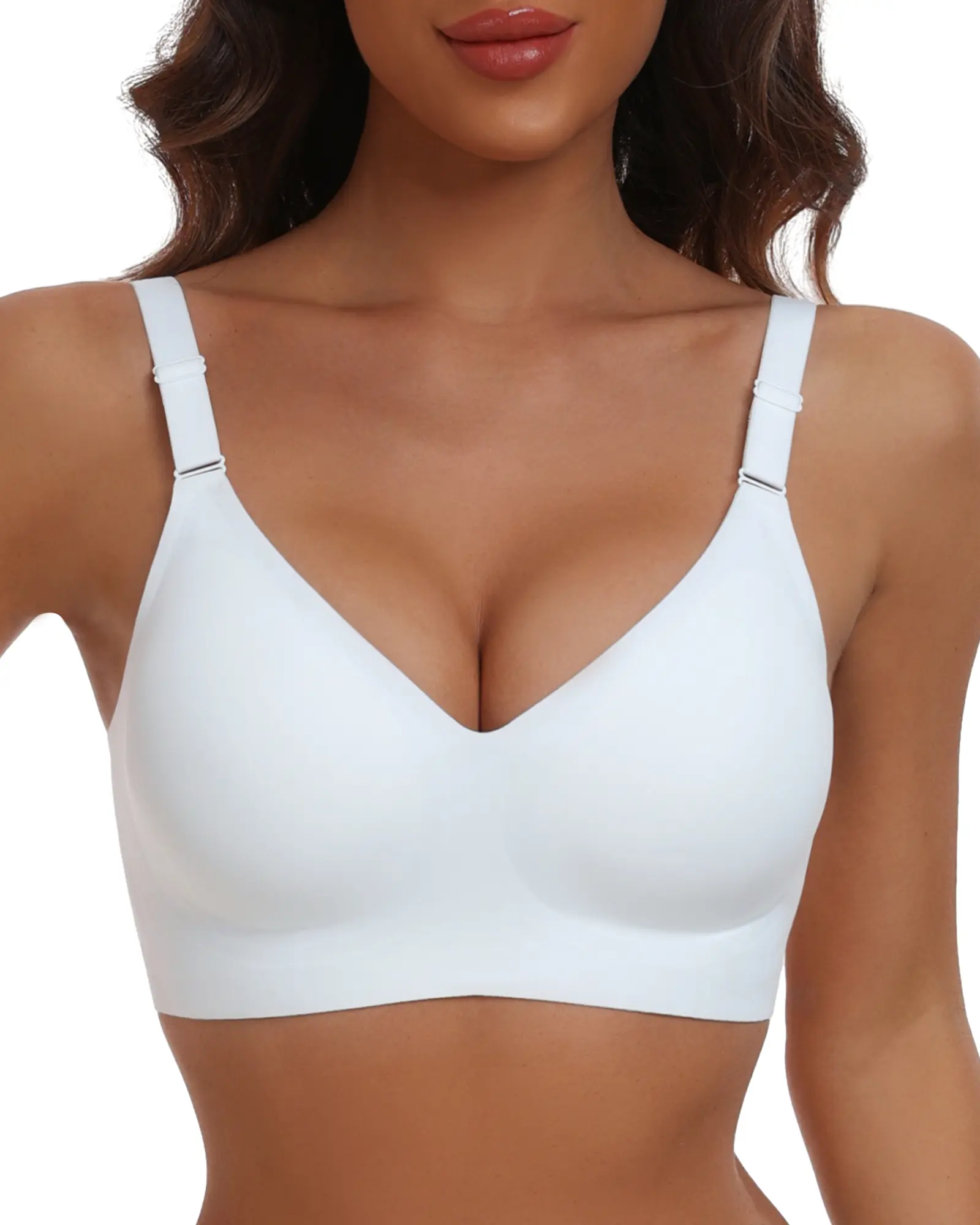 Horisun V-Neck Full Cup Seamless Everyday Bra for Women Comfort Underwear