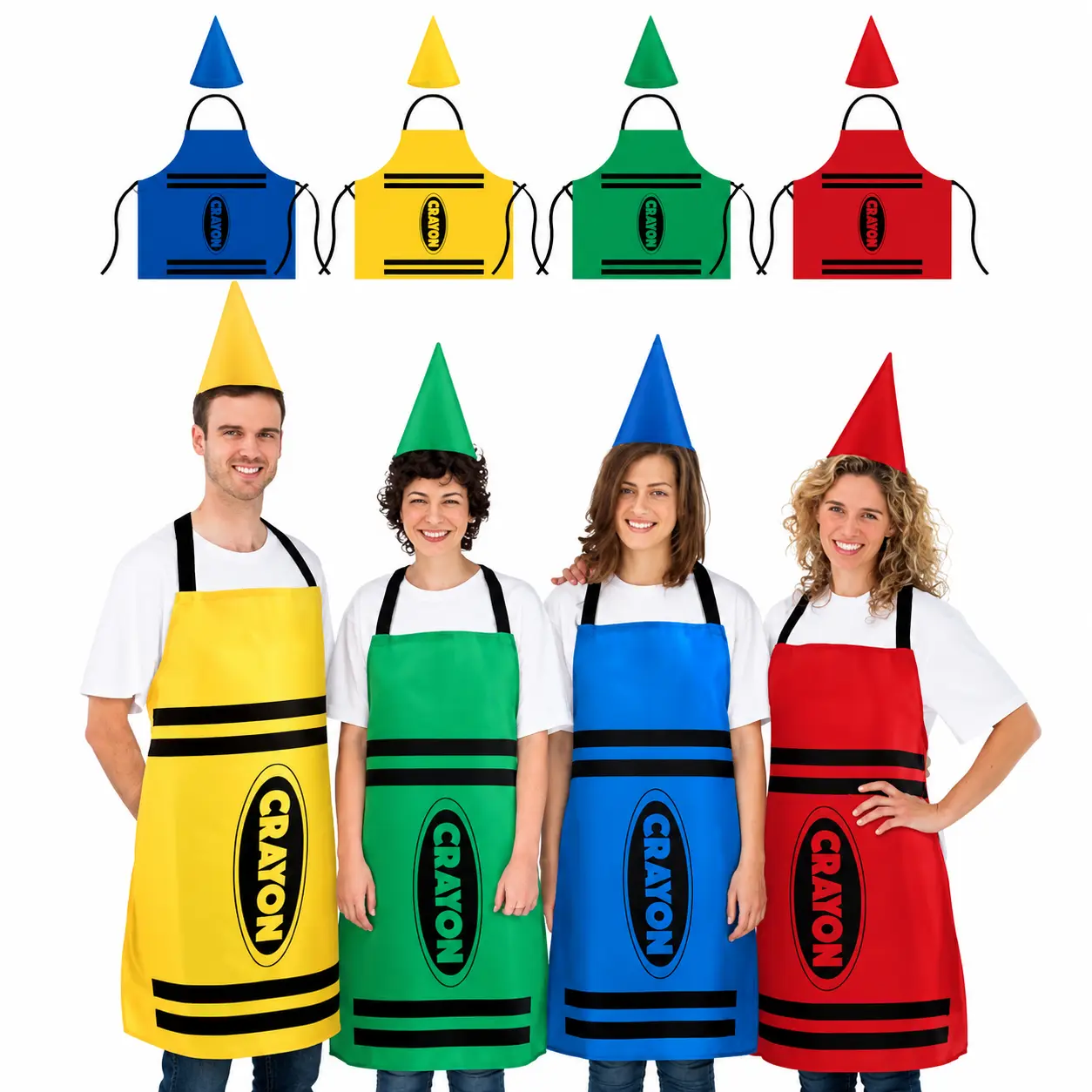4/8/12-Pack Colorful Halloween Teacher Crayon Apron Gnome Cone Hats Group Clothes Costume for Parties Cosplay Gear for Family Teachers  Colleagues School Contest Office Event