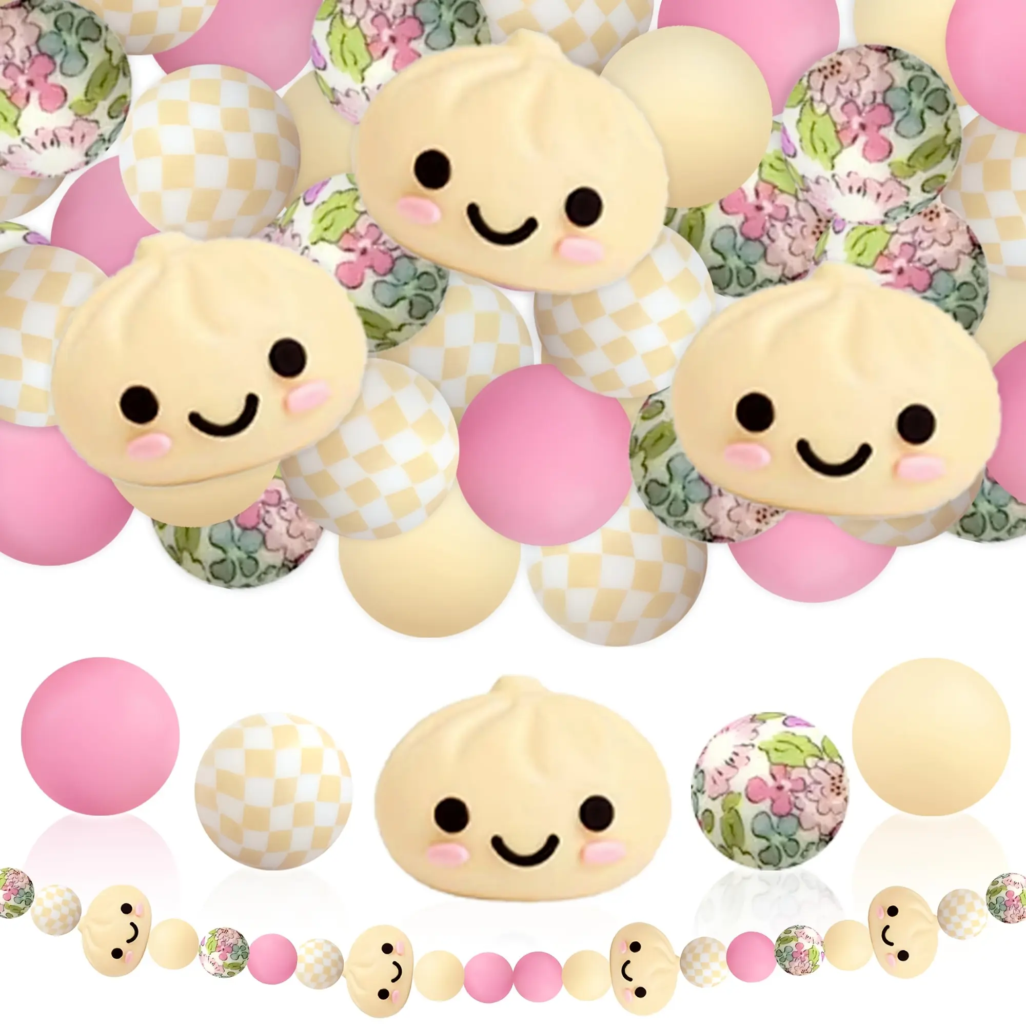 30 Round-Shaped Soft & Versatile Silicone Beads, Beads Making Supplies for DIY Keychains, Bracelets, Festivals Gift for Beginners and Experts, 30 Pieces