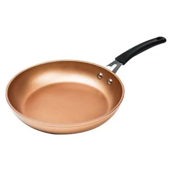 11 in. Ceramic Non-Stick Copper Frying Pan, Kitchen Cookware with Aluminium-Metal Core, Oven-Safe Design