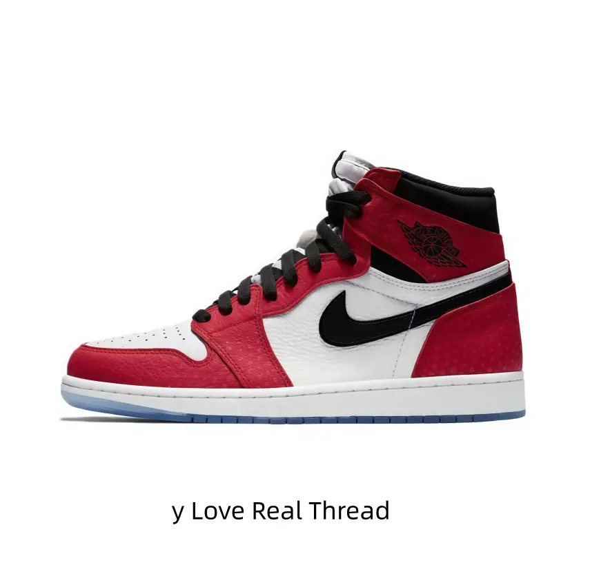 Spider-Man red white black high-top retro sneakers with icy translucent outsole! Textured genuine leather upper, breathable thick lining, cushioned sole eases all-day walking fatigue, full original shoe box included, unisex sizing.