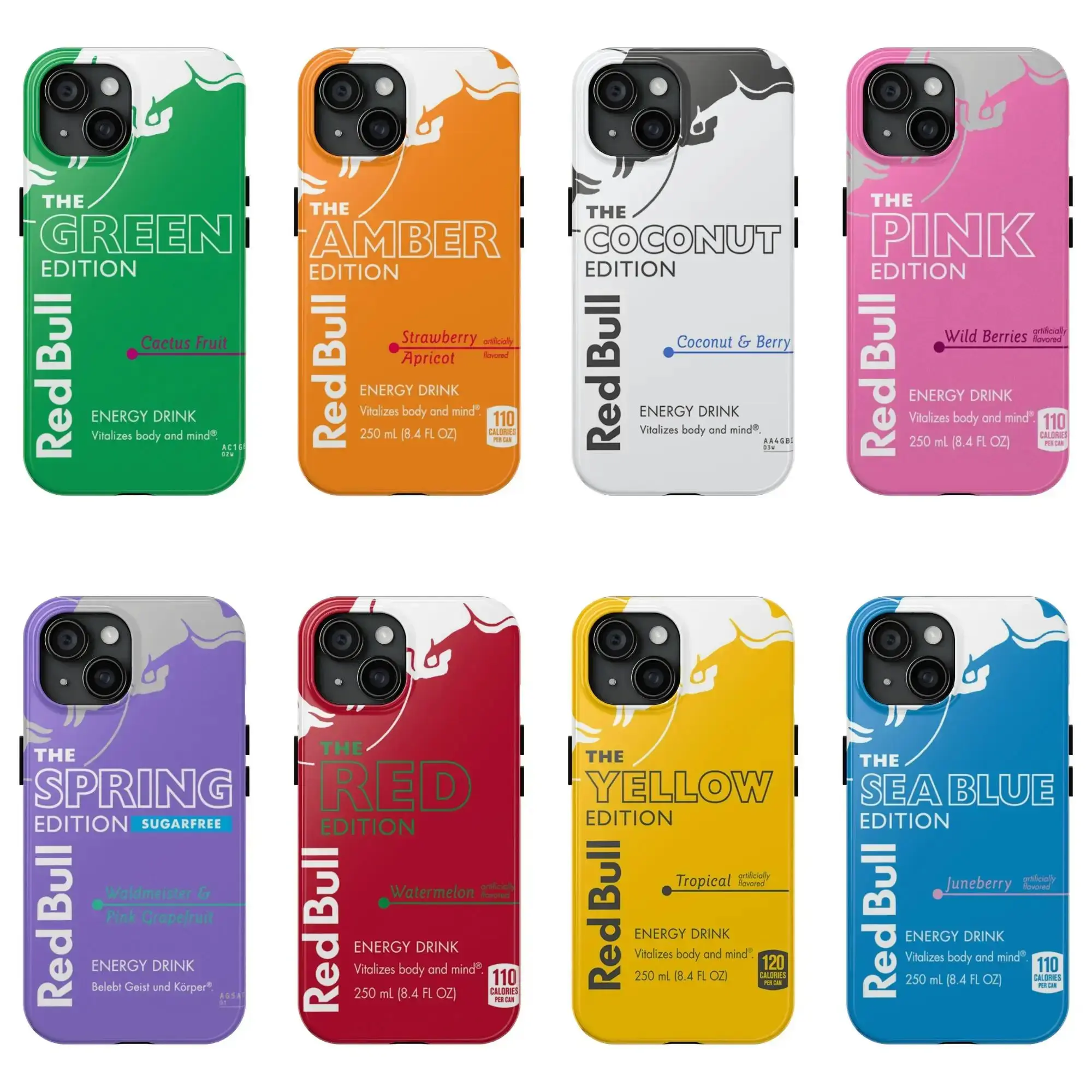 Redbull Energy Drink Phone Case for iPhone 11-17 Series - 8 Unique Designs - Stylish TPU Cover