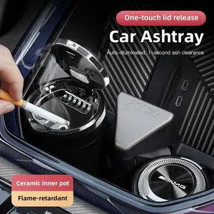 Car ashtray with lid ceramic lining flame retardant car ashtray For Mercedes Benz AMG GLE GLS CLA CLE GLC CLS GLA W223 W213 W206 W464 W247 W167 W166 W222 W205 W204 W177 W246 W212 W221 W463