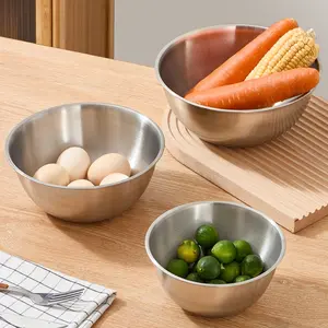 Stainless Steel Salad Bowl with Scale, Kitchen Mixing and Serving Bowl, Durable BPA-Free Restaurantware, Essential Home Kitchen Utensil