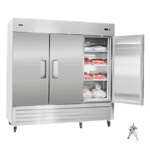 VEVOR Commercial Freezer, 32.2 in Width Reach In Upright-Freezer Three Door, 66.9 Cu. ft Auto-Defrost Stainless Steel Freezer with 12 Adjustable Shelves, -11 to 14 Temp Control, LED Light, 4 WheelsVEVOR Super Brand Day