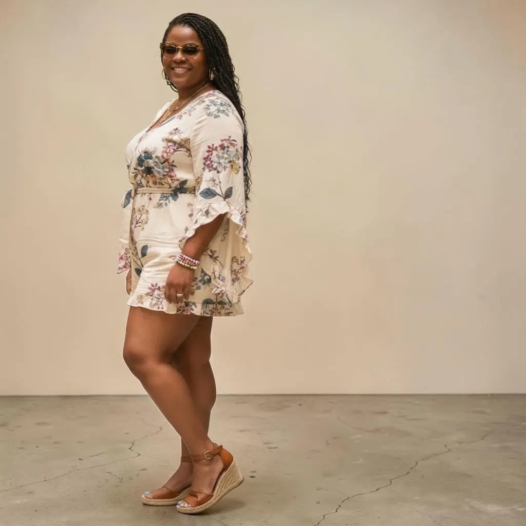 Playful Floral Plus Size Romper