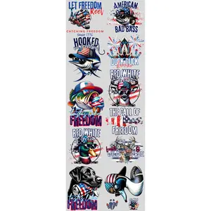 America Bad Bass DTF Transfers Gang Sheet 22” wide x 60” long DIY Direct to Film T Shirt Transfers