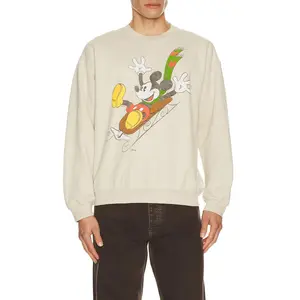 Junk Food Mickey Sledding Sweatshirt in Sand Unisex