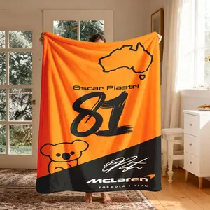 Mclaren F1 Team Oscar Piastri Koala Theme Flannel Blanket, Throw Blanket, Large Size, Soft Lightweight Warm, Soft Cozy Blanket, Perfect for Bed Sofa Office Camping Travel Gift, Blanket for Couch