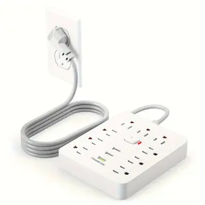 TRANSTON 9-Outlet Power Strip with Surge Protector & 3 USB Ports – Fast Charging, UL Approved, 5ft Extension Cord for Home and Office