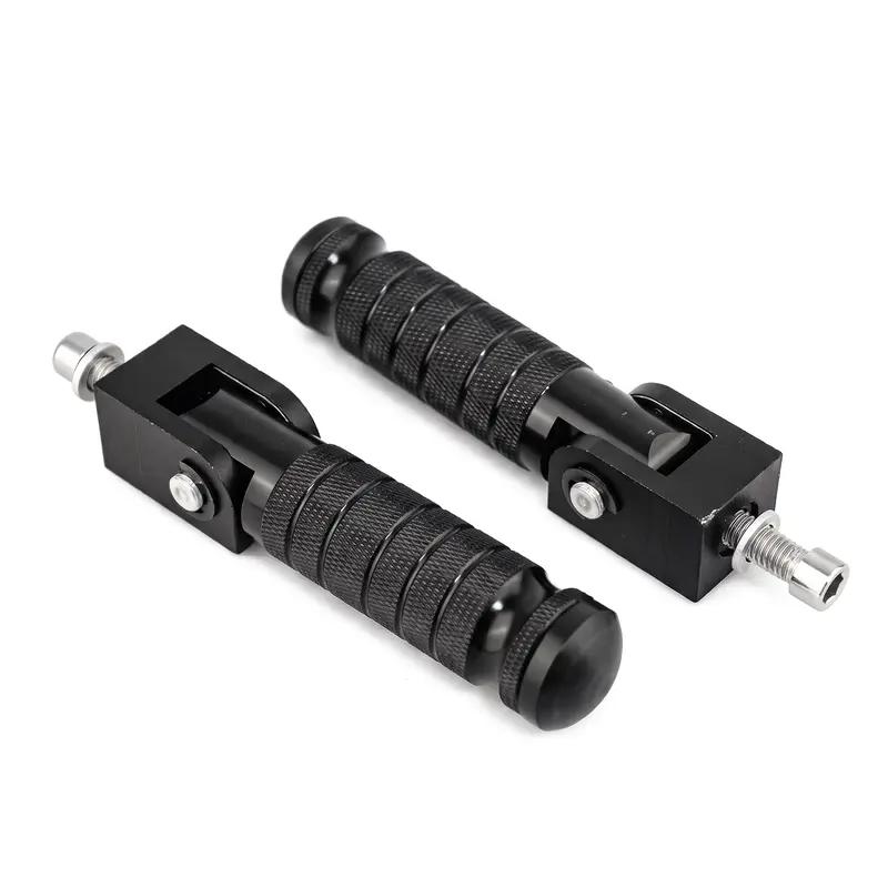 Aluminum Alloy 90-Degree Foldable M8 Thread Passenger Foot Pegs, Anti-Slip Knurled Surface, Stable 90° L-Lock, Universal for E-Bike, Motorcycle, Scooter, Compatible with Most Ebike Accessories