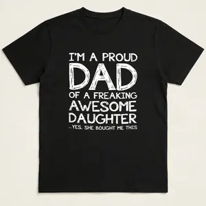 Father-Daughter T-Shirt | Casual short-sleeve tee featuring a proud father and his amazing daughter — perfect for men, ideal for summer